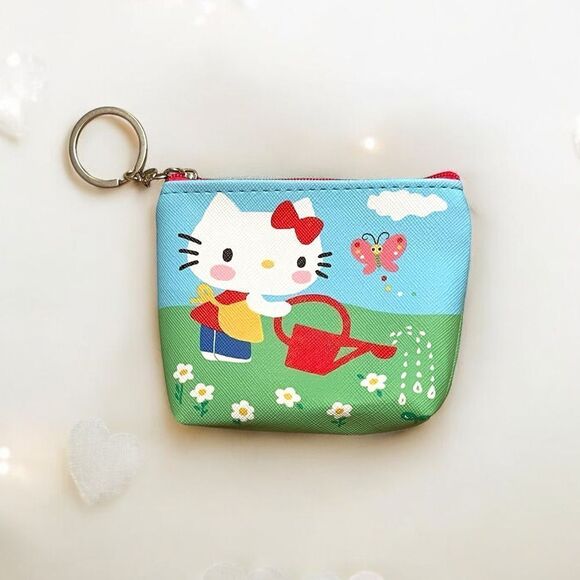 Hello Kitty Garden Coin Purse Keychain - Picture 1 of 2